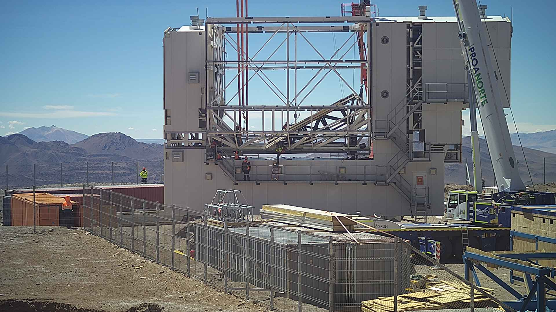 The Fred Young Submillimeter Telescope’s primary mirror was successfully emplaced.